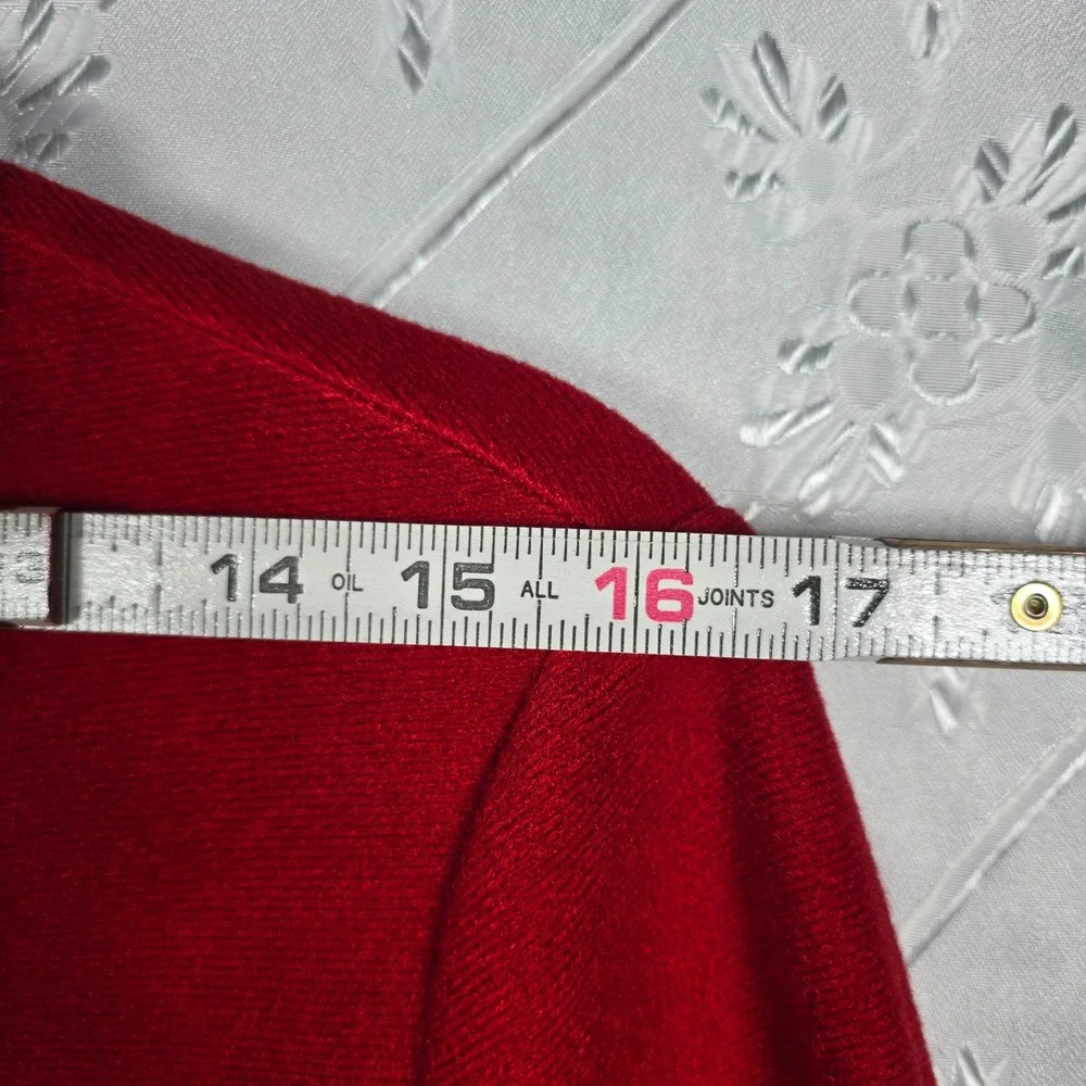 VTG Bill Blass Robe Small Red Dacron Polyester Long Lounger Luxury Trim Belt USA